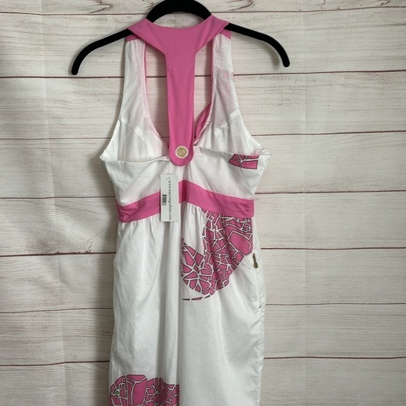 Tracy Negoshian White Pink Elephant Sleeveless Dress Size S - Picture 5 of 7